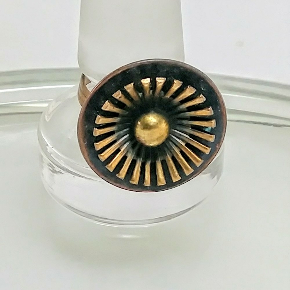 MCM Copper Flower Disc Ring